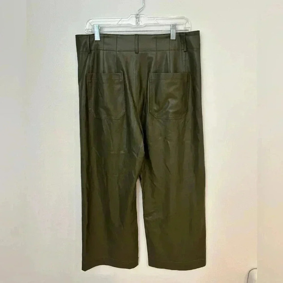 Anthropologie Maeve Collette wide leg faux leather MOSS pants size 32 - Picture 8 of 10